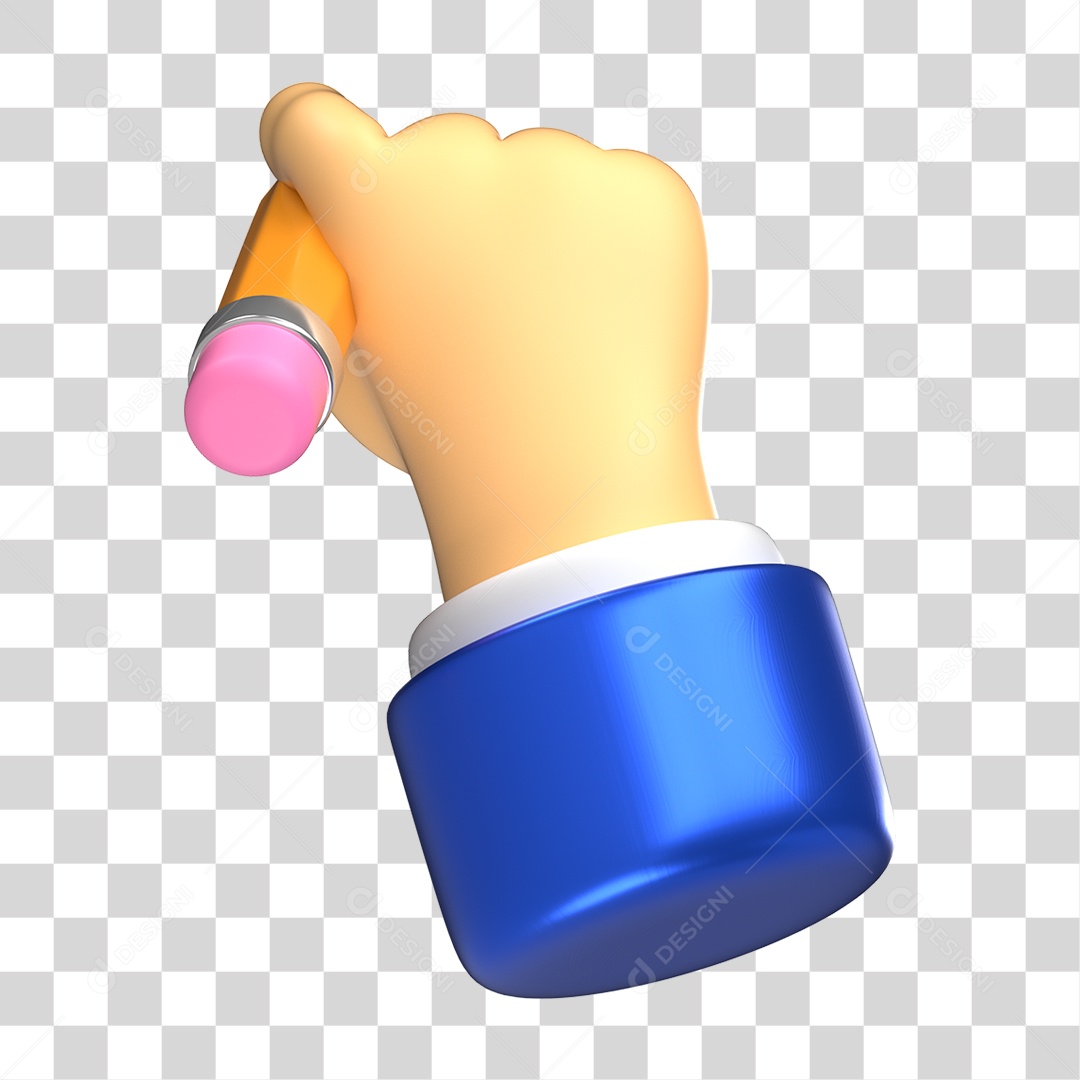 Mão com Lápis PNG Transparente