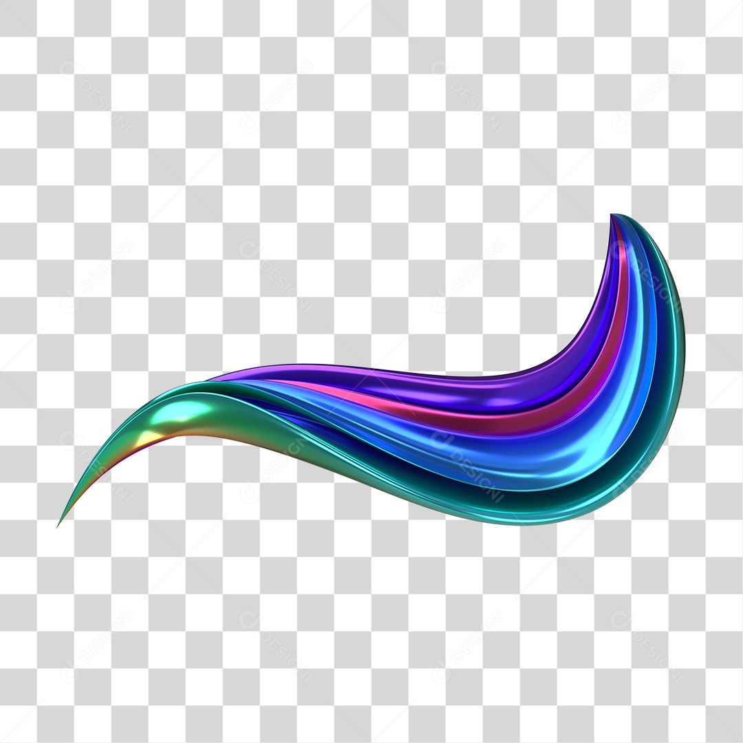 Forma Abstrata e Fluida Cores PNG Transparente