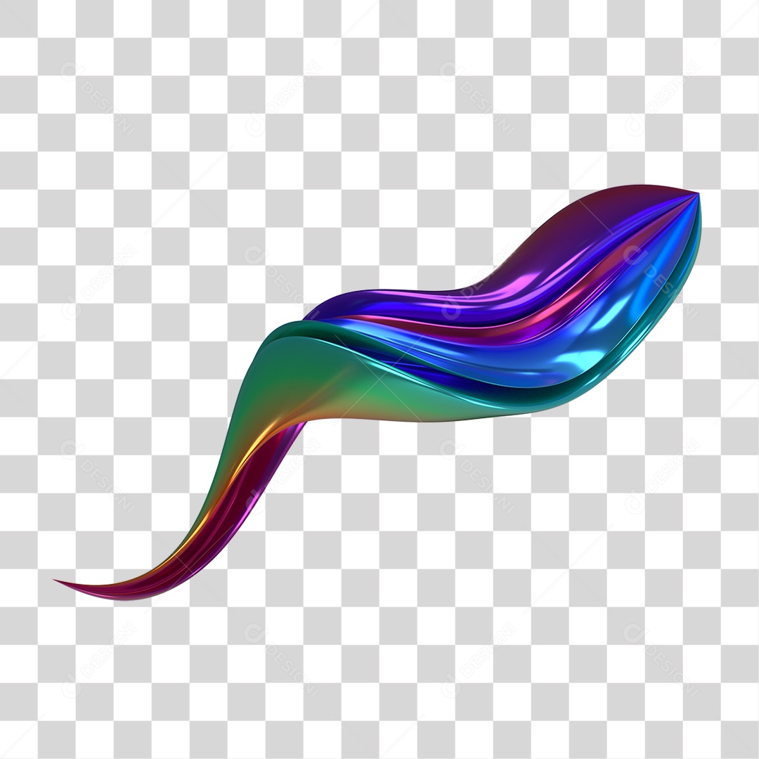 Forma Abstrata e Fluida Cores PNG Transparente