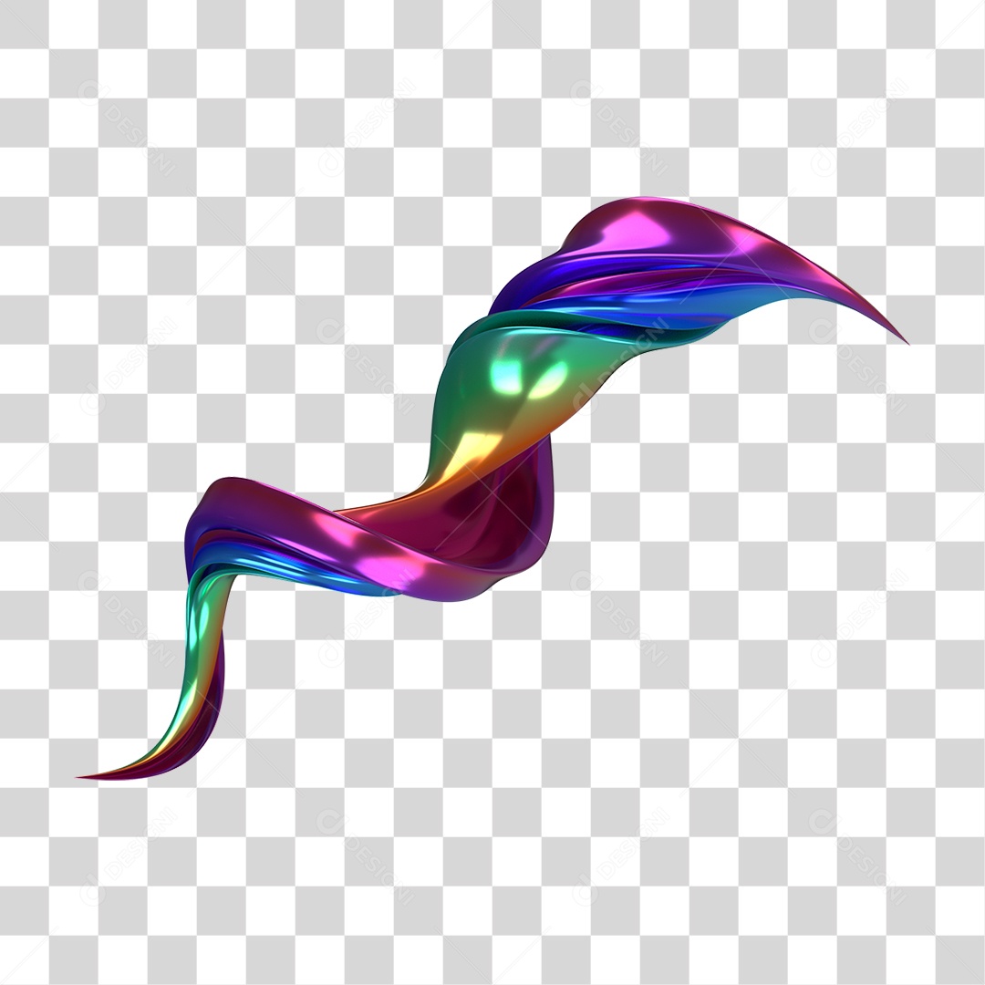 Forma Abstrata e Fluida Cores PNG Transparente