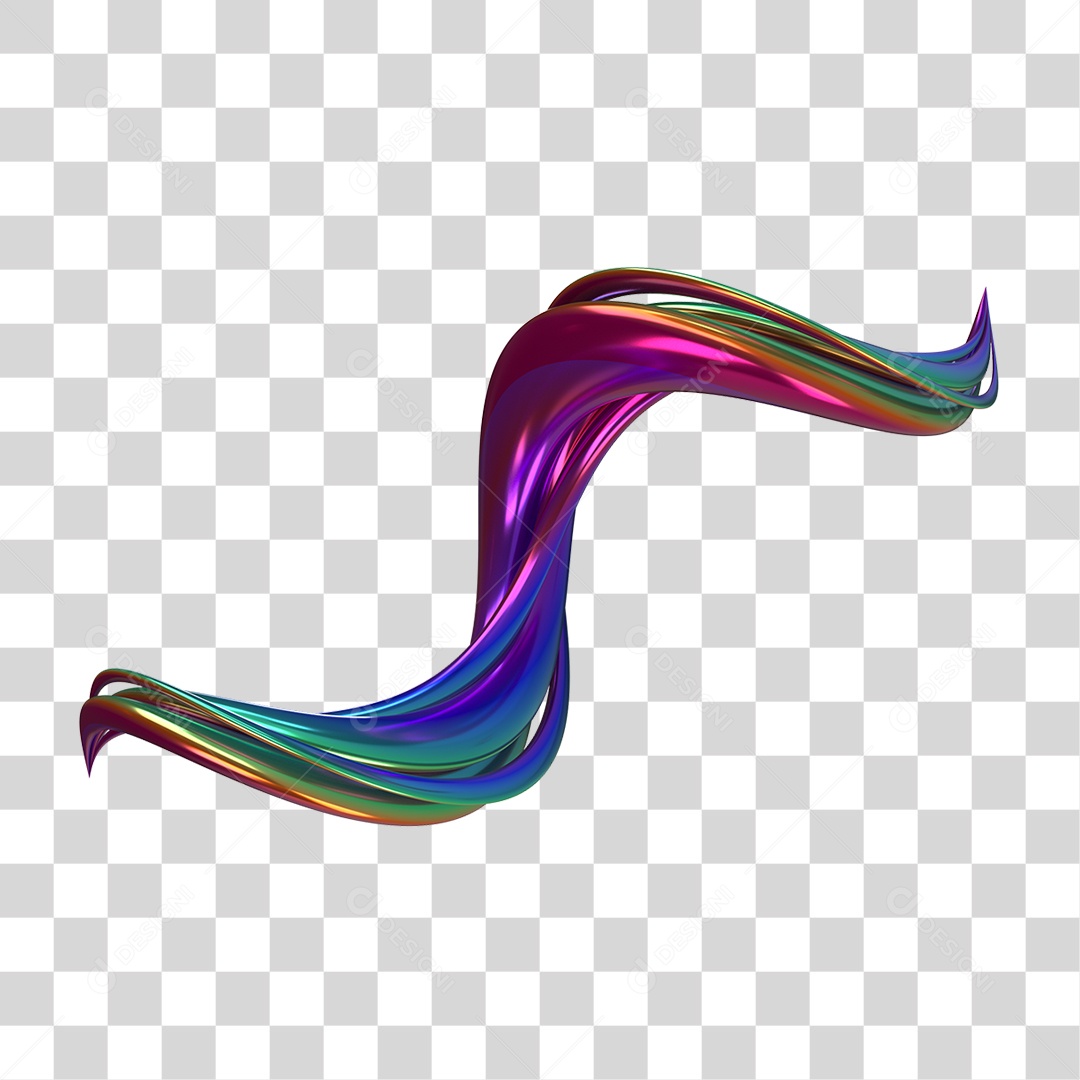 Forma Abstrata e Fluida Cores PNG Transparente