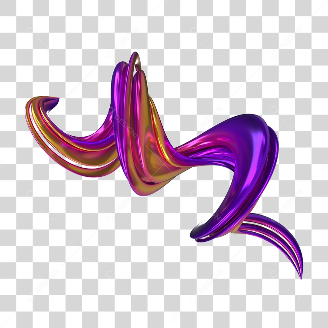 Forma Abstrata e Fluida Cores PNG Transparente