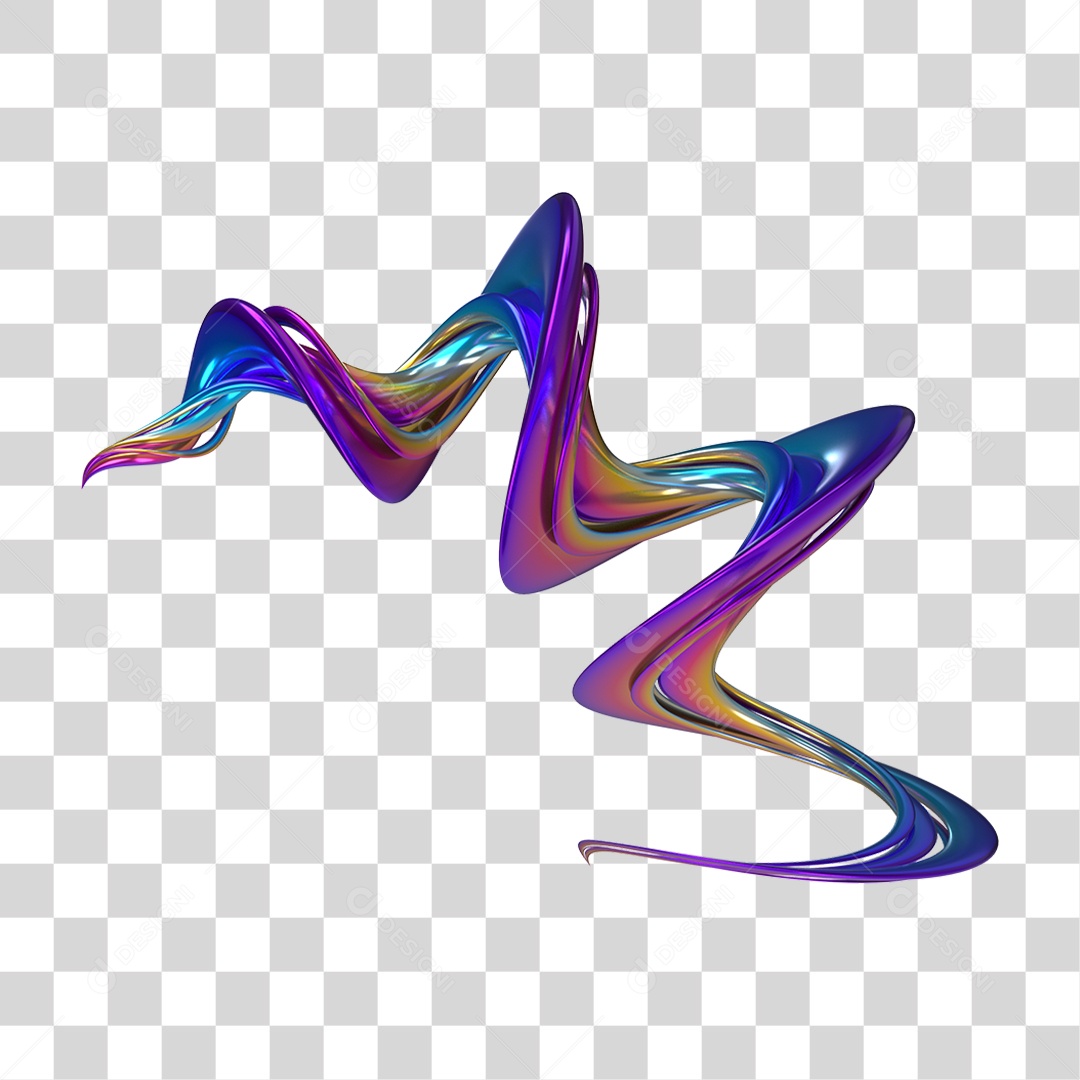 Forma Abstrata e Fluida Cores PNG Transparente