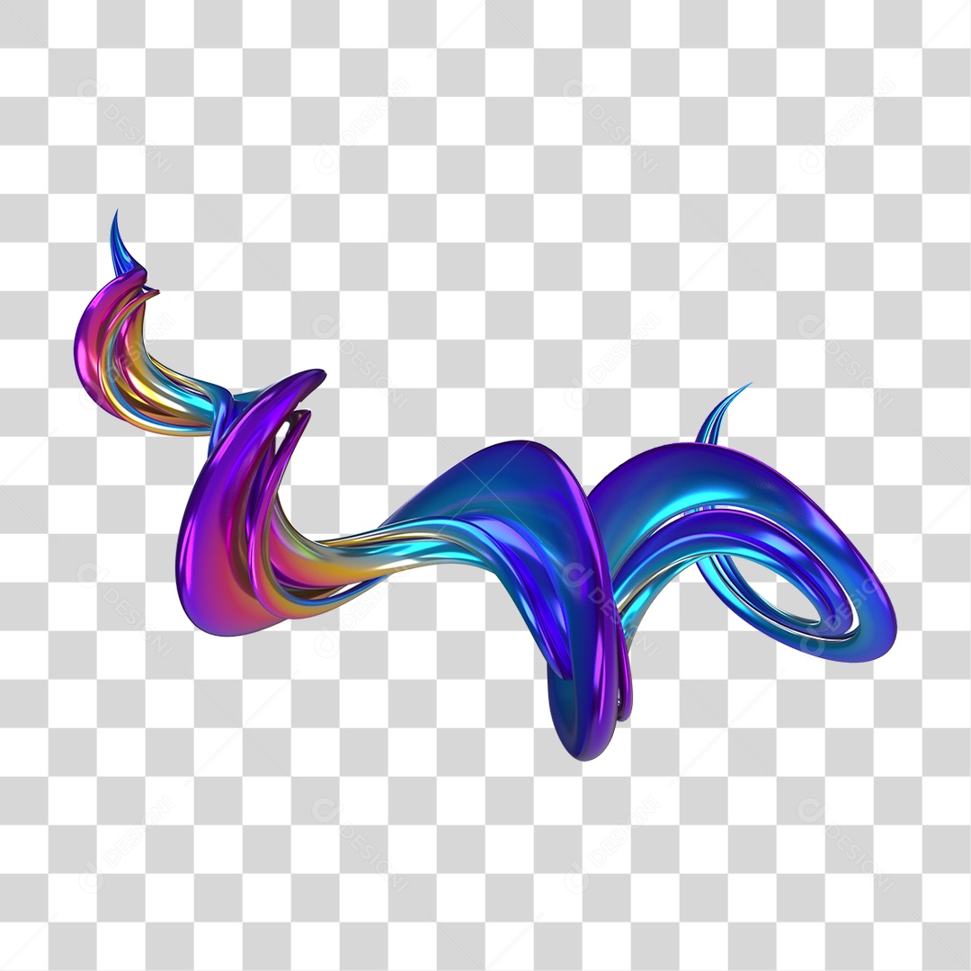 Forma Abstrata e Fluida Cores PNG Transparente