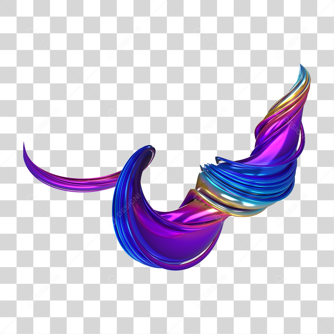 Forma Abstrata e Fluida Cores PNG Transparente