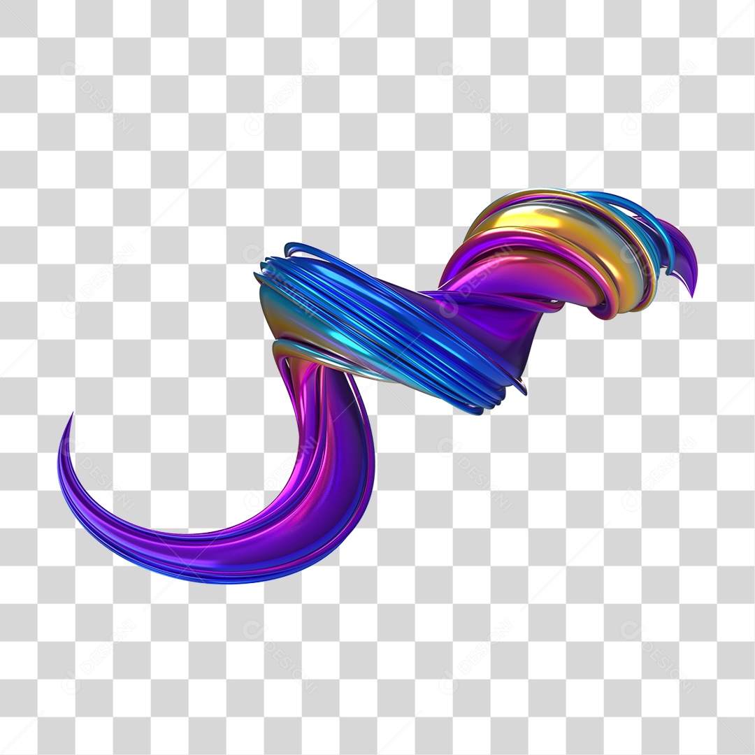 Forma Abstrata e Fluida Cores PNG Transparente