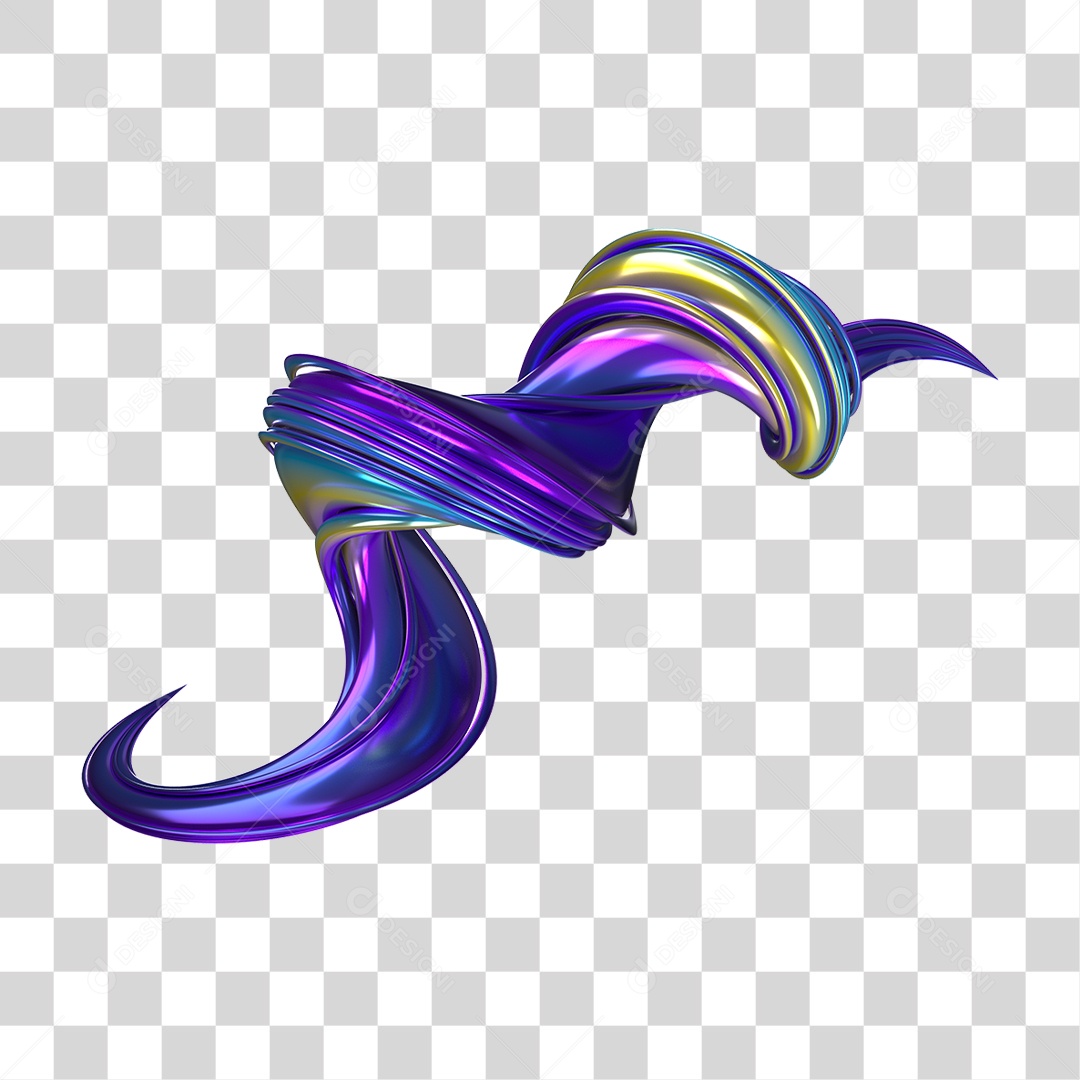 Forma Abstrata e Fluida Cores PNG Transparente