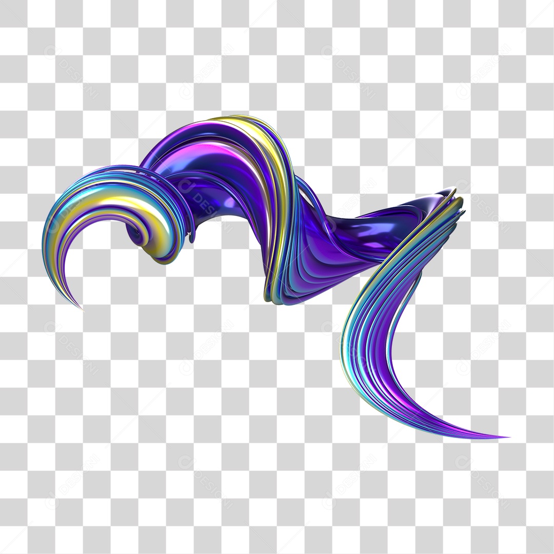 Forma Abstrata e Fluida Cores PNG Transparente