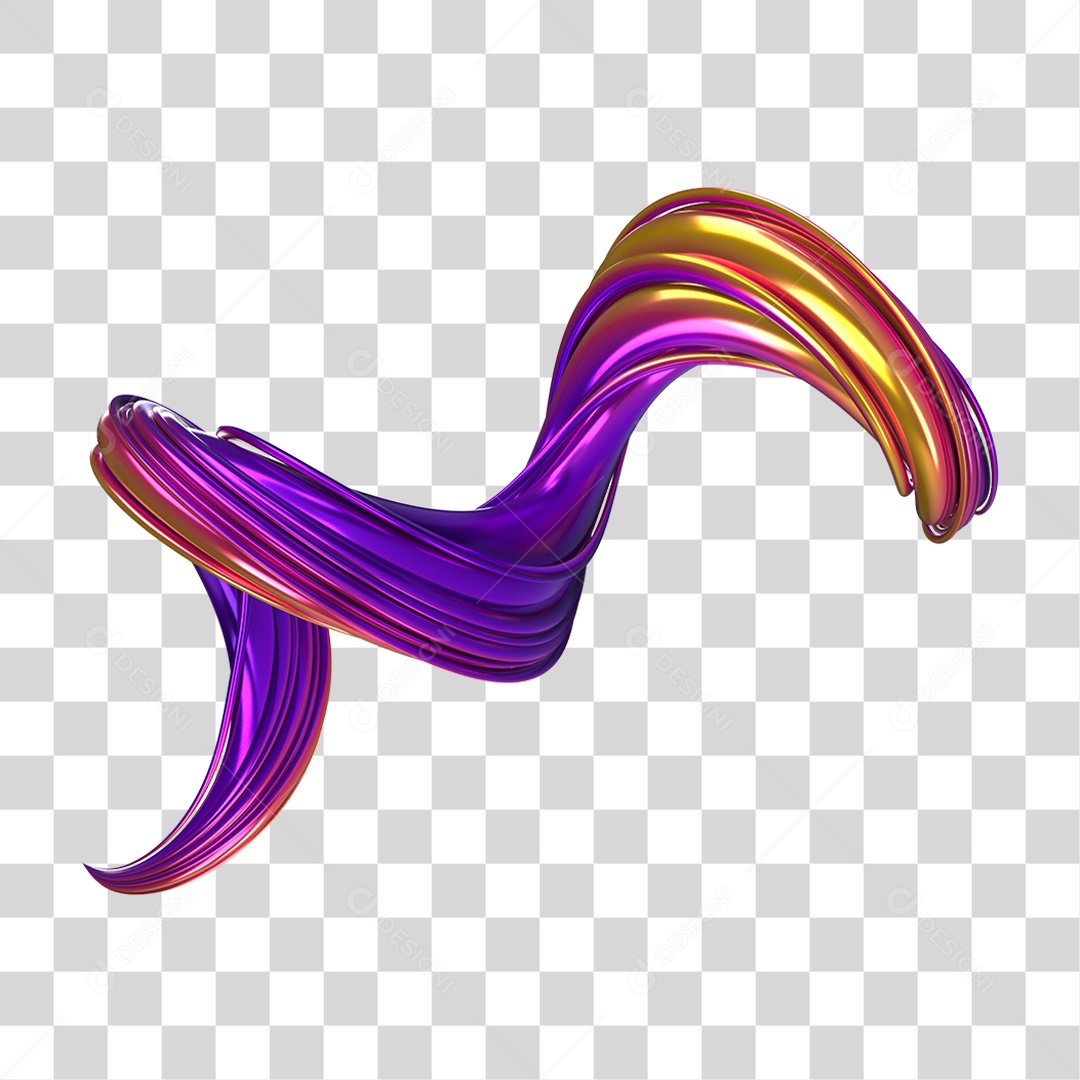 Forma Abstrata e Fluida Cores PNG Transparente