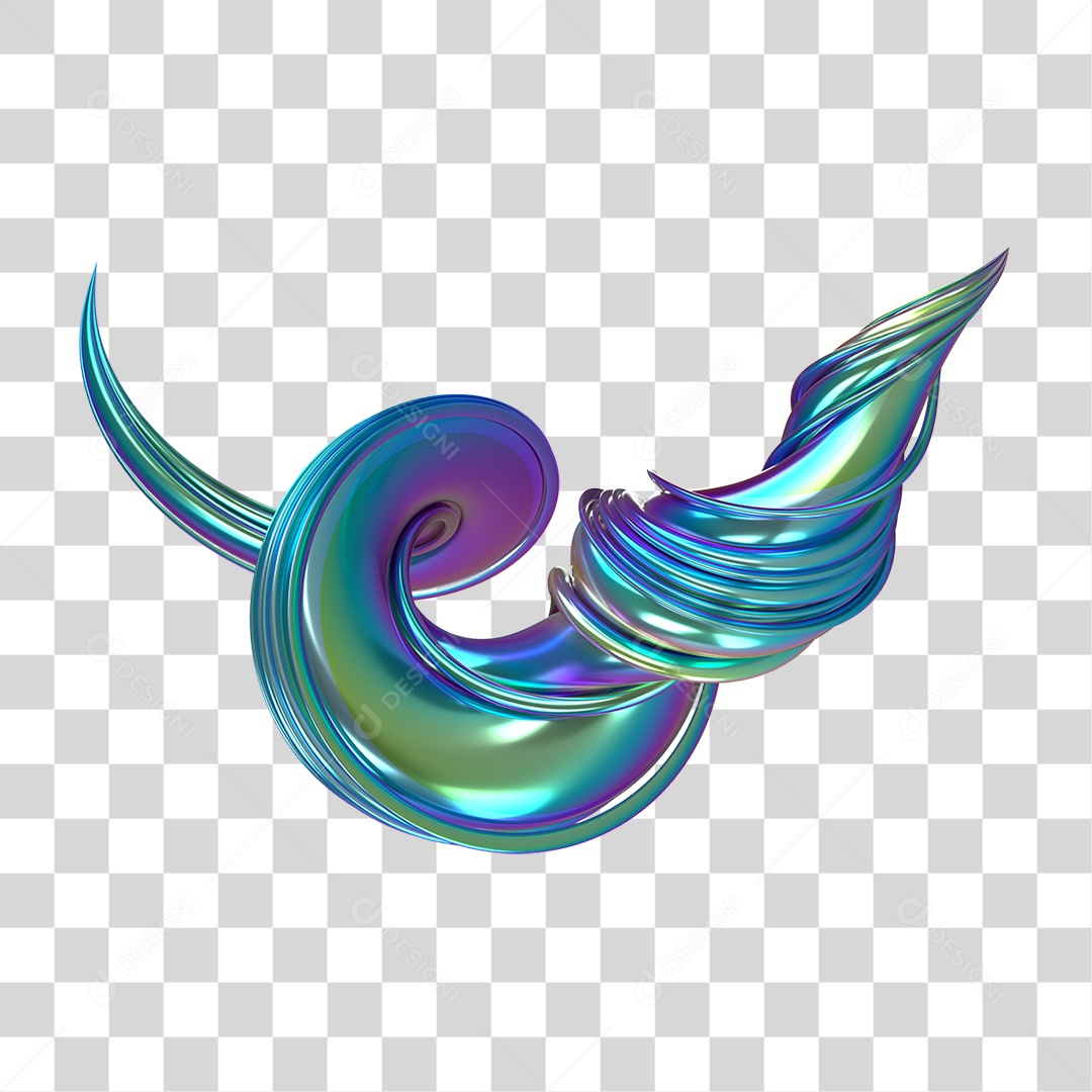 Forma Abstrata e Fluida Cores PNG Transparente