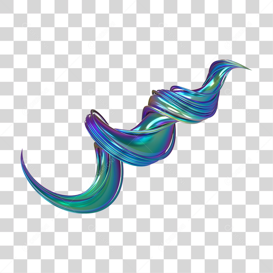 Forma Abstrata e Fluida Cores PNG Transparente