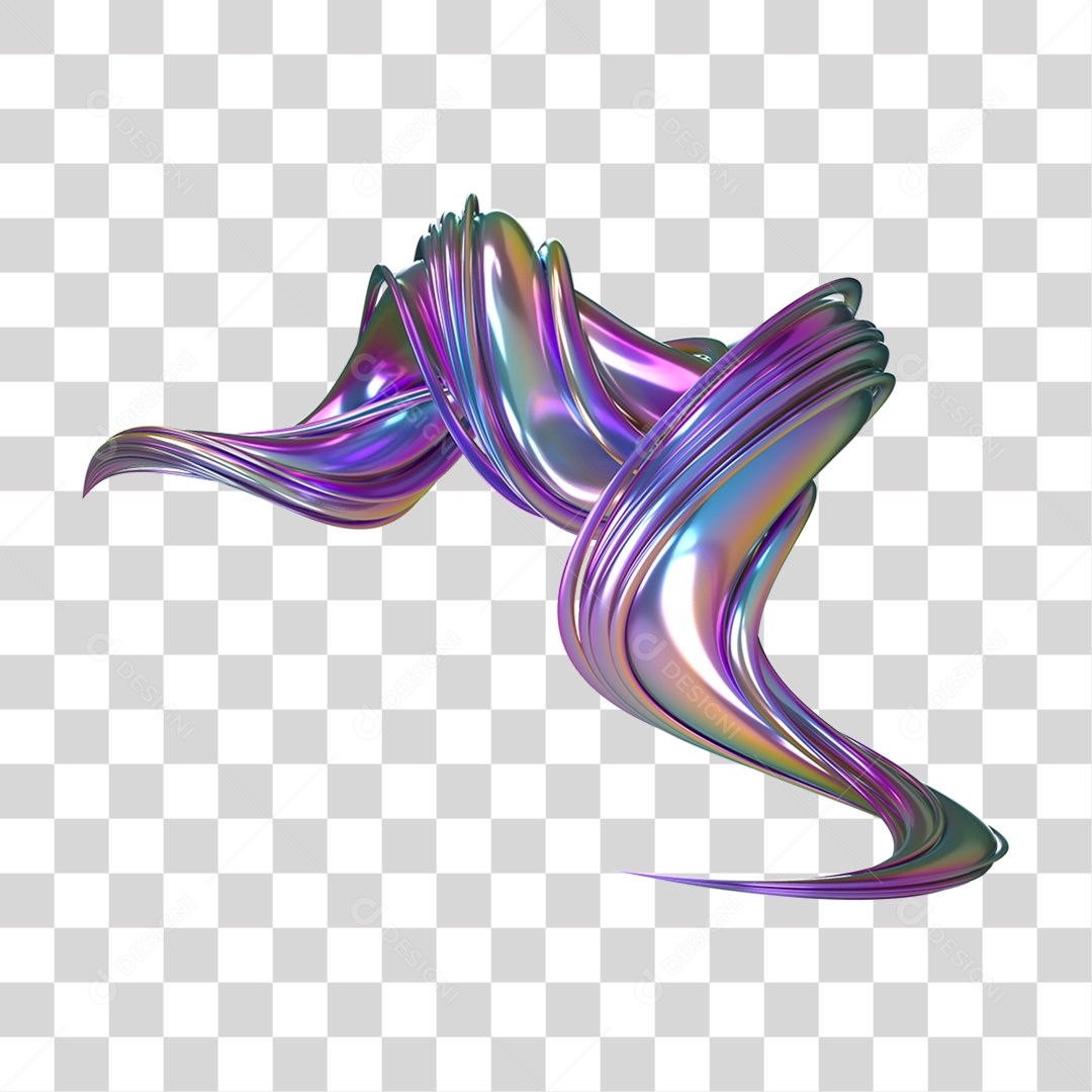 Forma Abstrata e Fluida Cores PNG Transparente