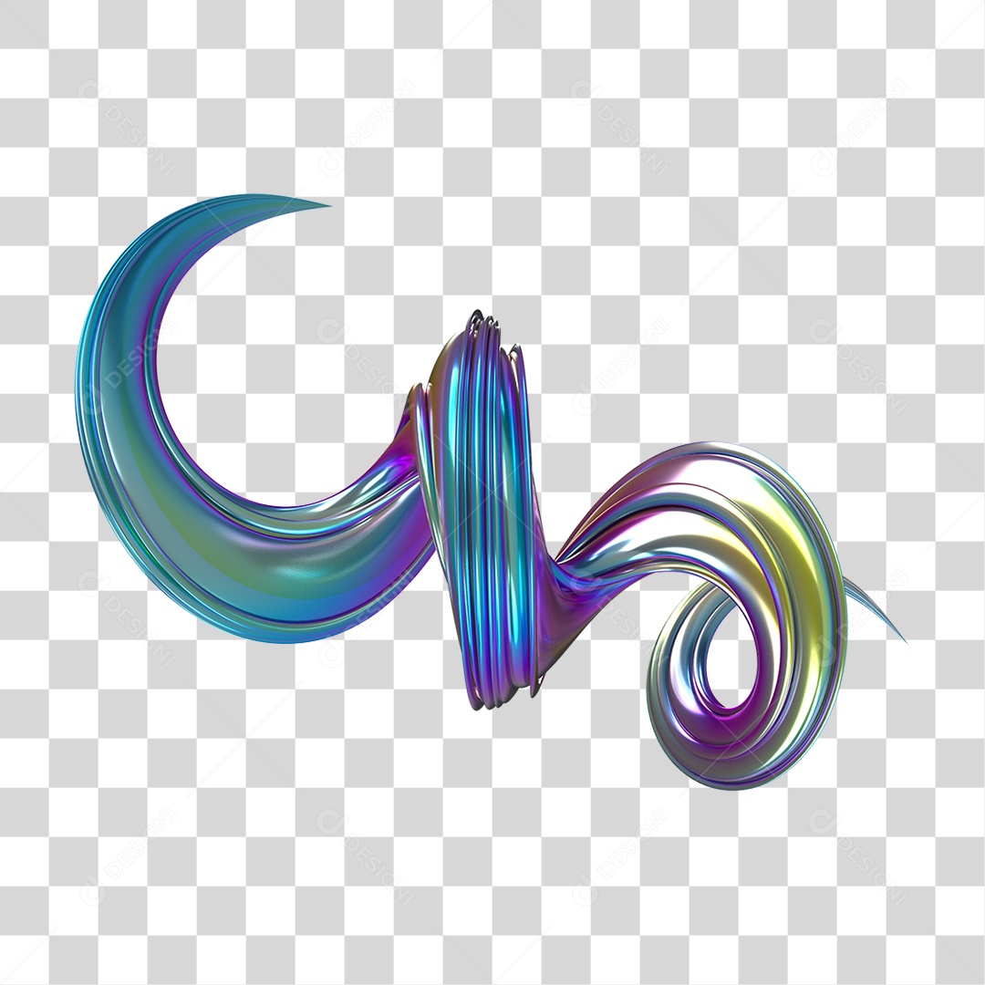 Forma Abstrata e Fluida Cores PNG Transparente