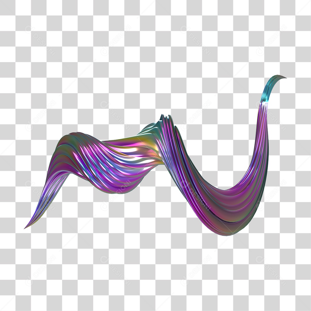 Forma Abstrata e Fluida Cores PNG Transparente