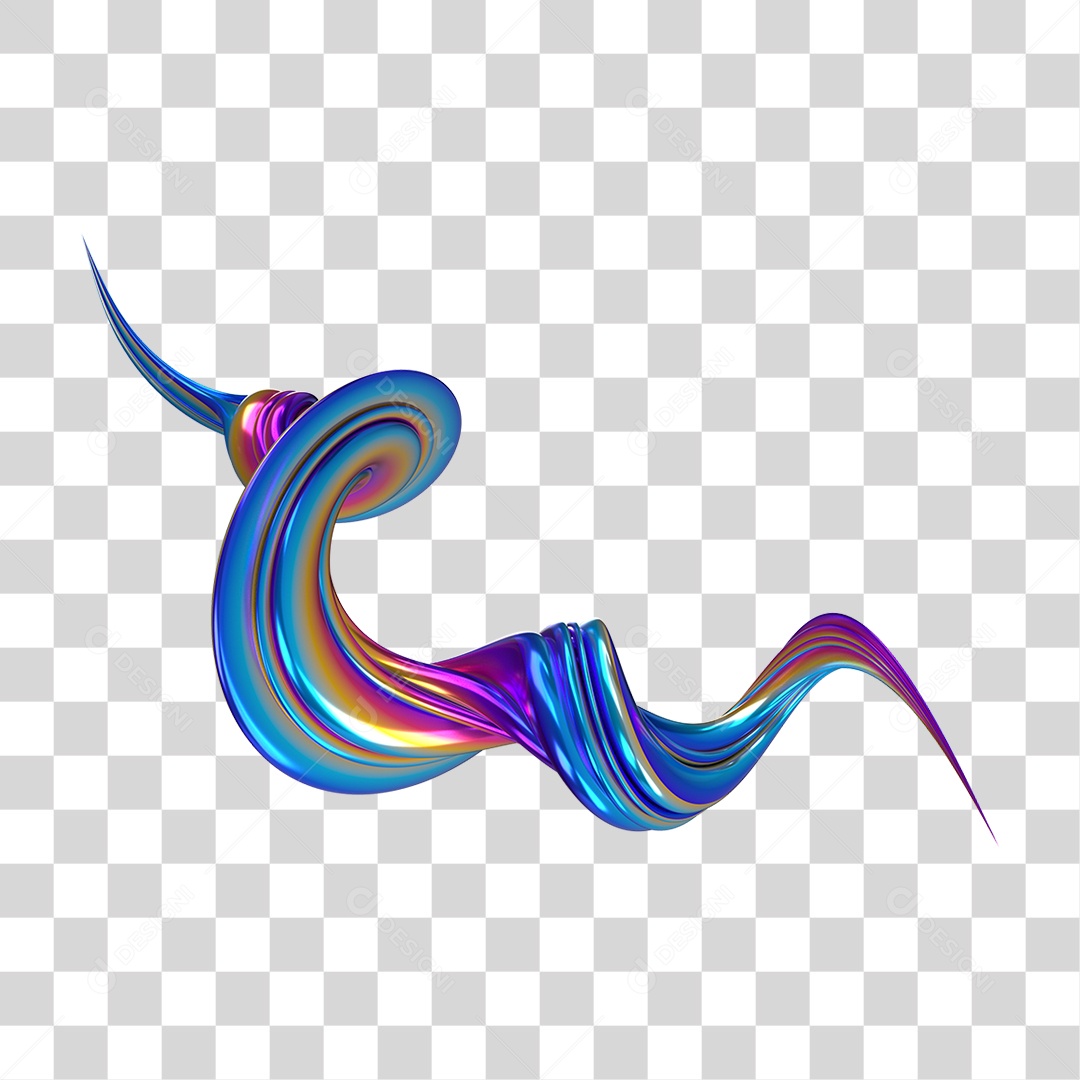 Forma Abstrata e Fluida Cores PNG Transparente