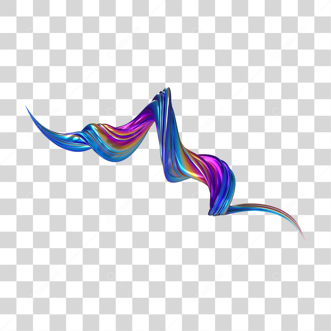 Forma Abstrata e Fluida Cores PNG Transparente