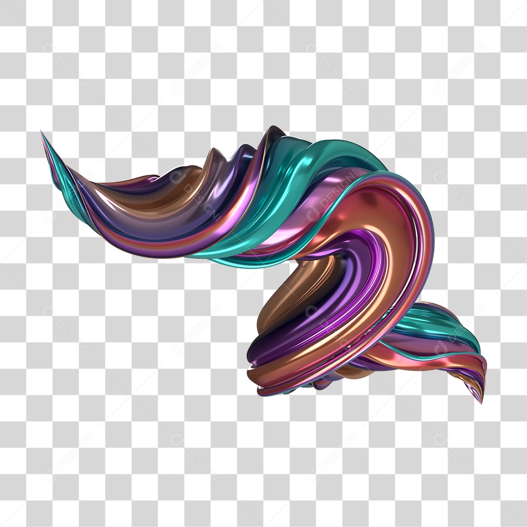 Forma Abstrata e Fluida Cores PNG Transparente