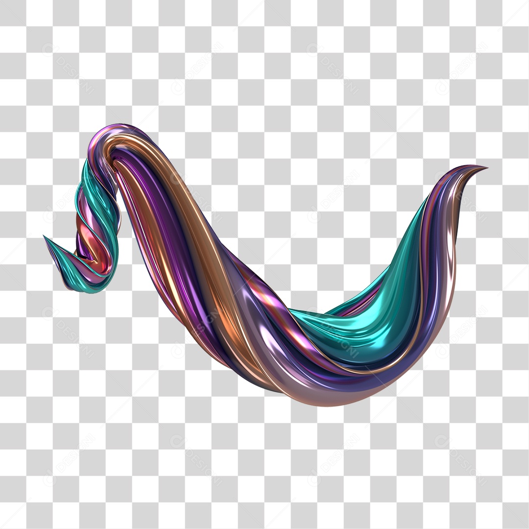 Forma Abstrata e Fluida Cores PNG Transparente