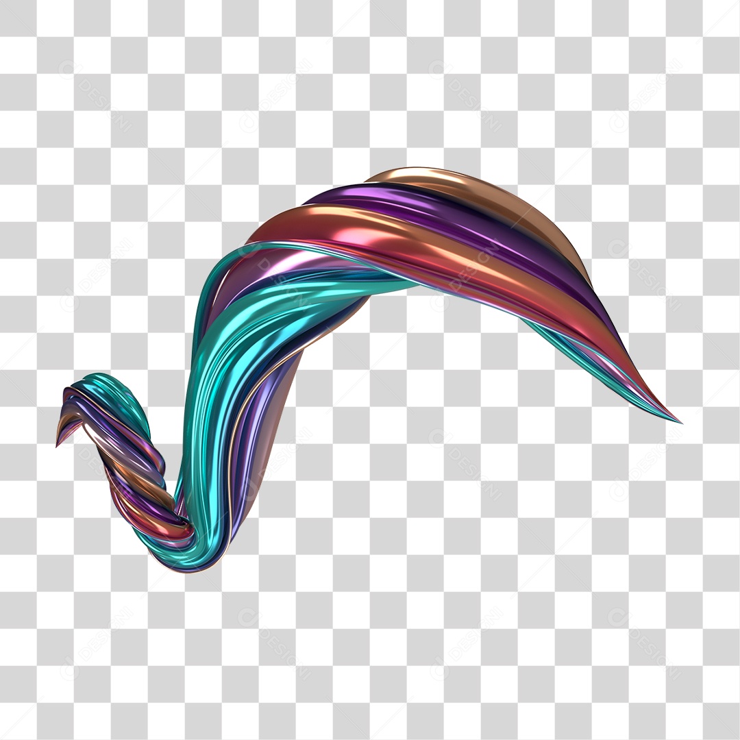 Forma Abstrata e Fluida Cores PNG Transparente