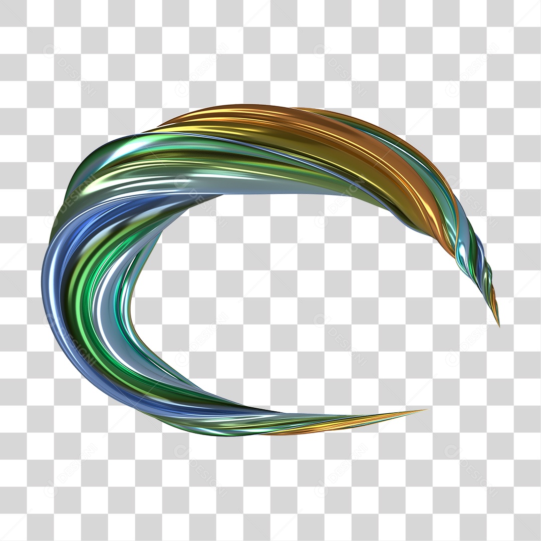 Forma Abstrata e Fluida Cores PNG Transparente