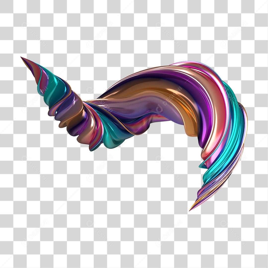 Forma Abstrata e Fluida Cores PNG Transparente