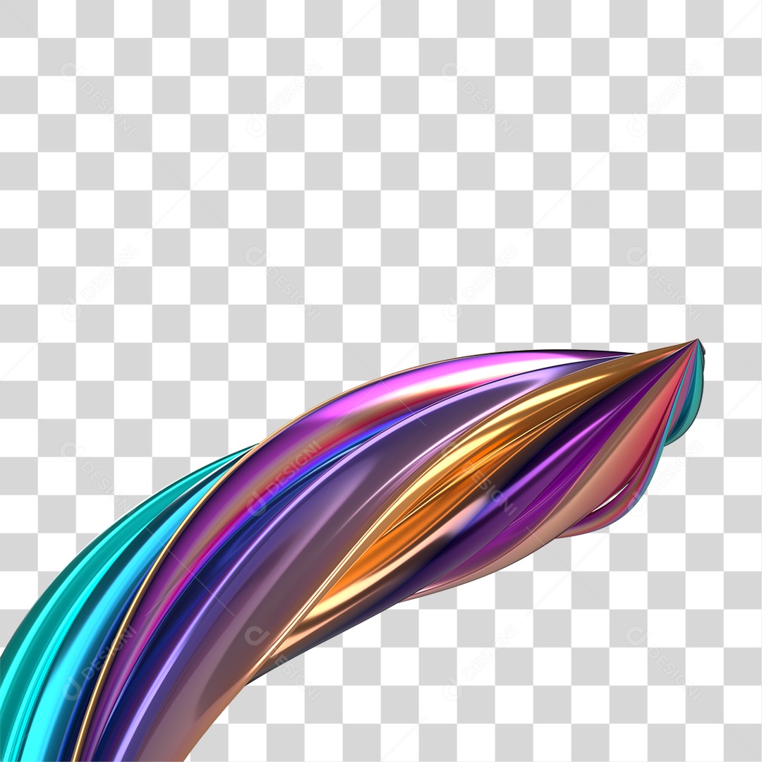 Forma Abstrata e Fluida Cores PNG Transparente