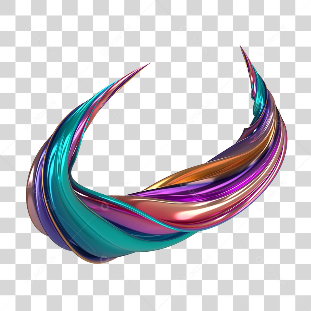 Forma Abstrata e Fluida Cores PNG Transparente