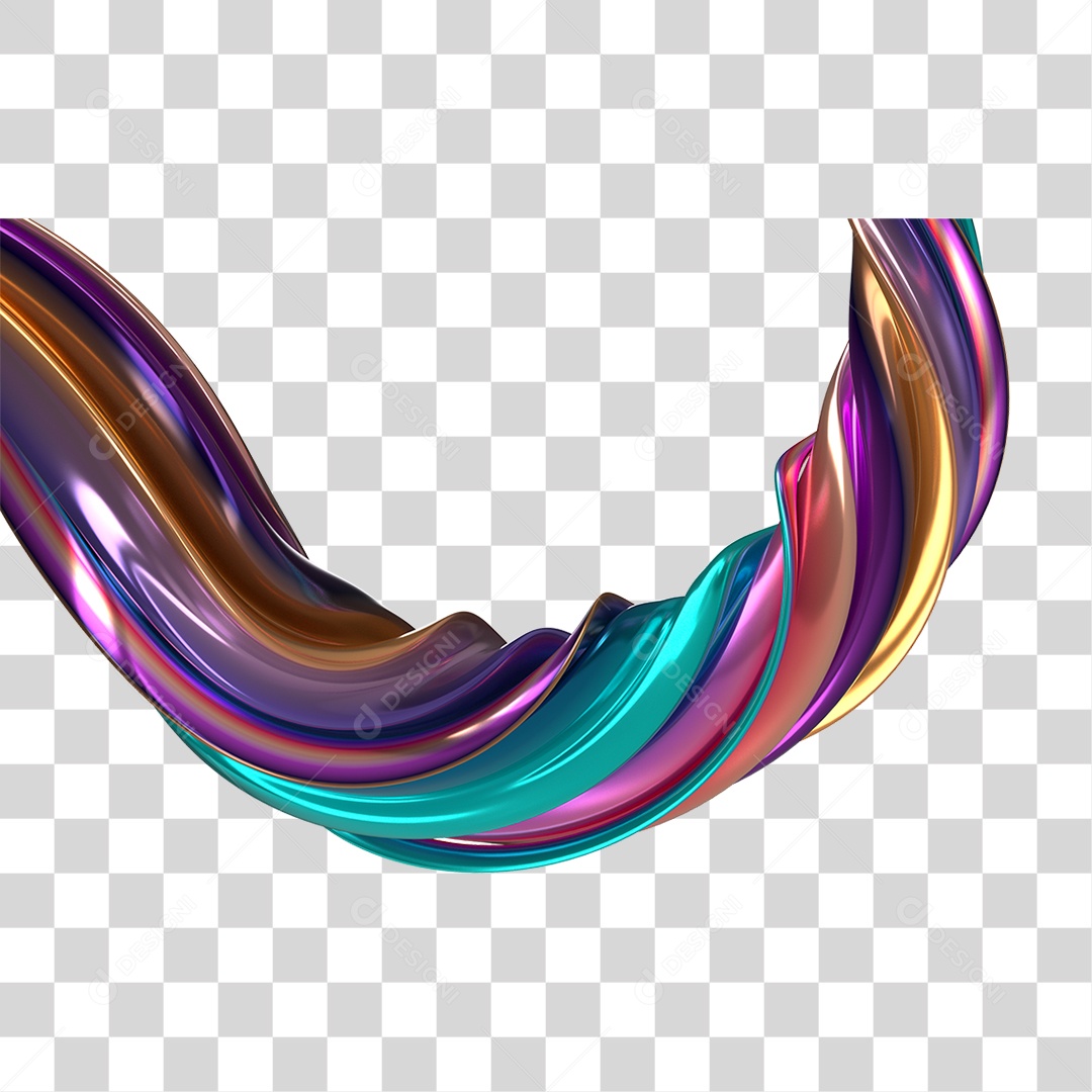 Forma Abstrata e Fluida Cores PNG Transparente