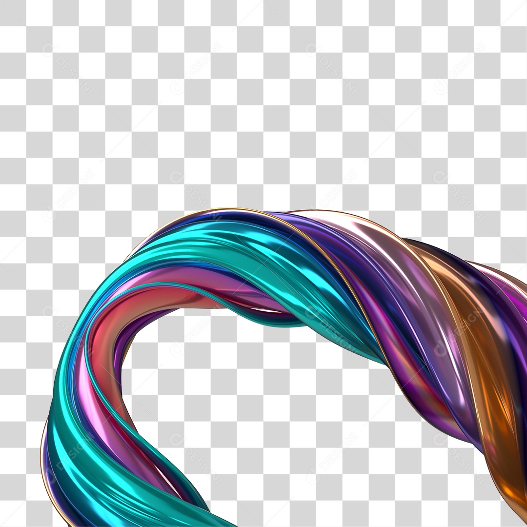 Forma Abstrata e Fluida Cores PNG Transparente