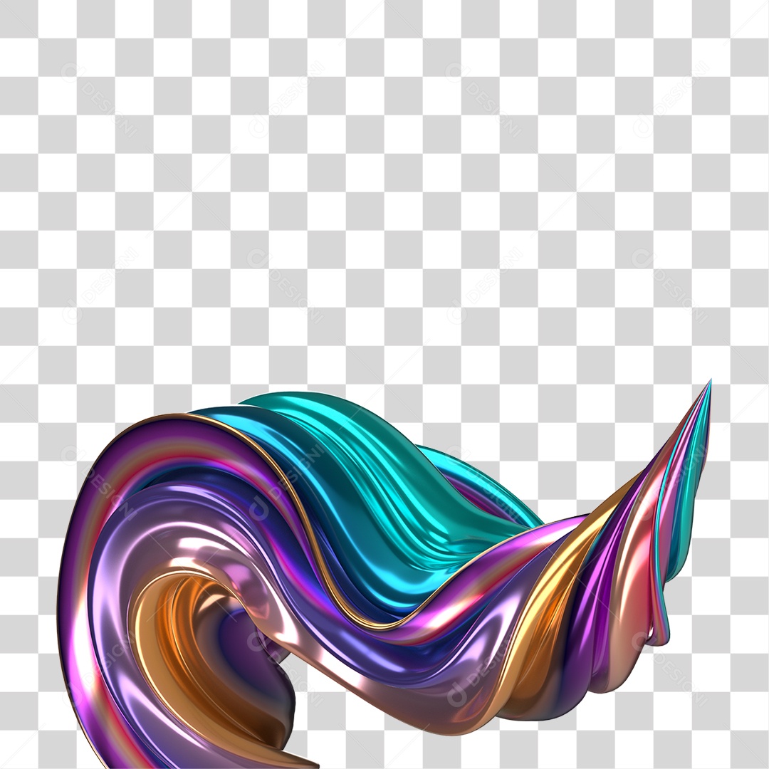 Forma Abstrata e Fluida Cores PNG Transparente