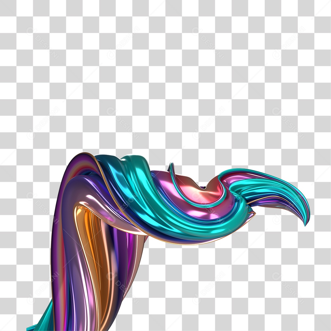 Forma Abstrata e Fluida Cores PNG Transparente