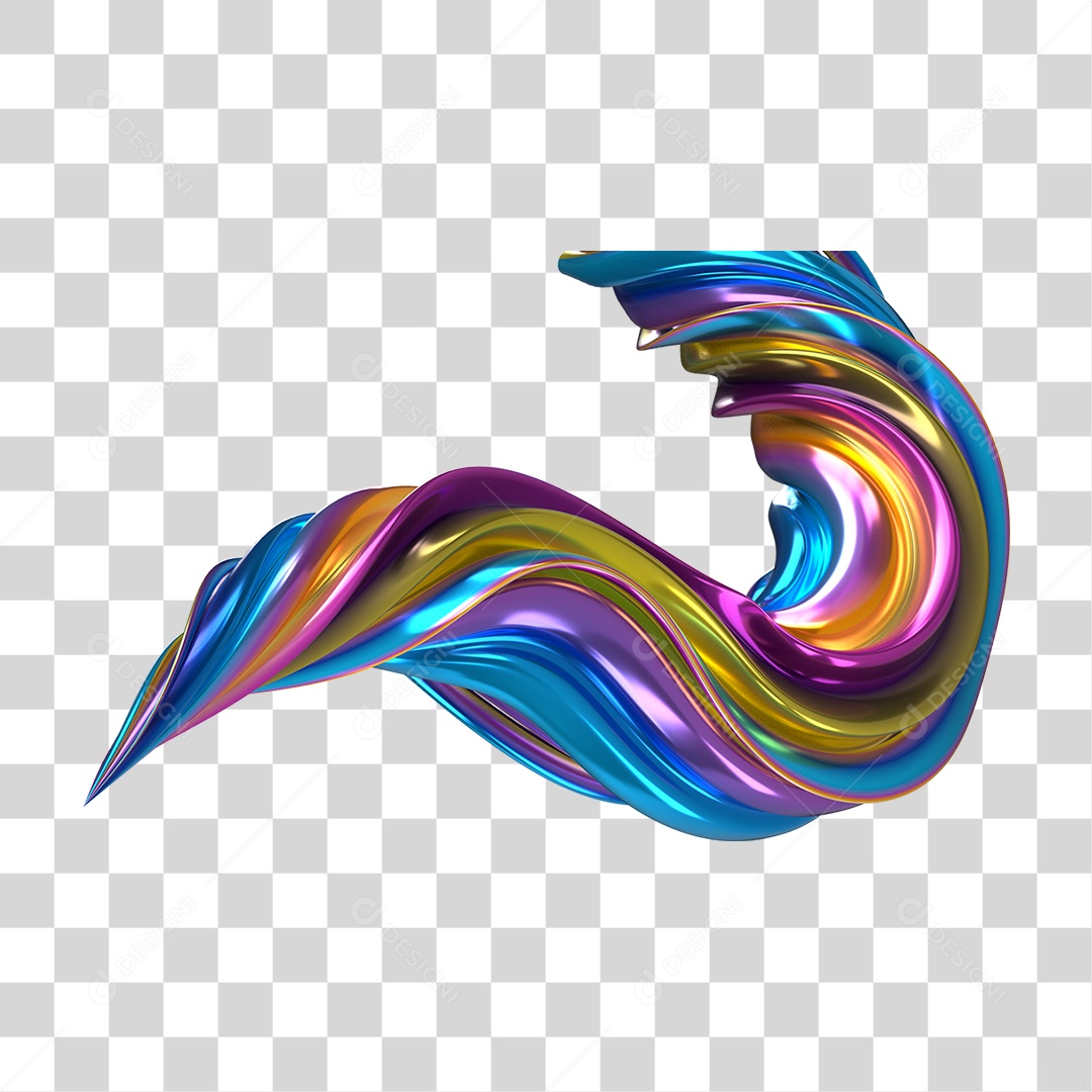 Forma Abstrata e Fluida Cores PNG Transparente