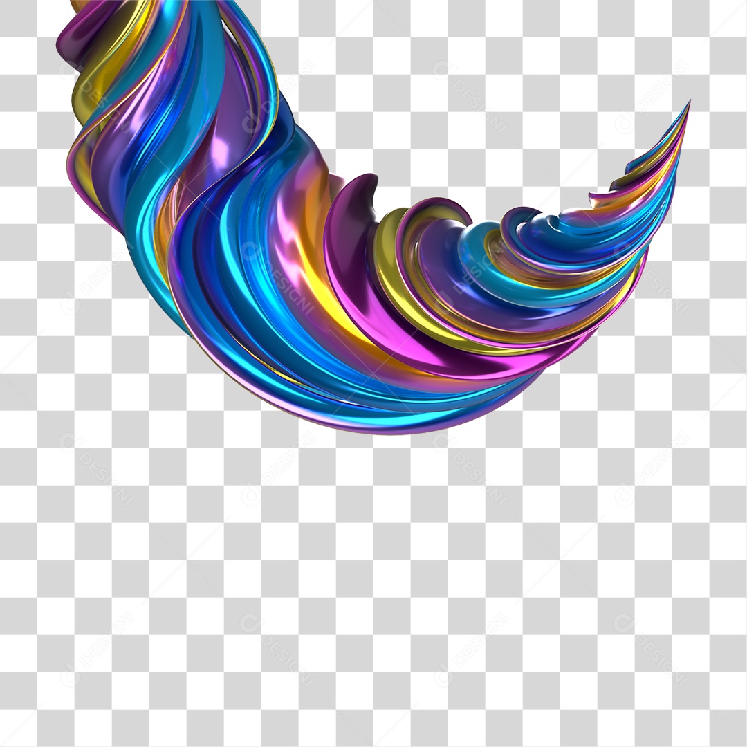 Forma Abstrata e Fluida Cores PNG Transparente