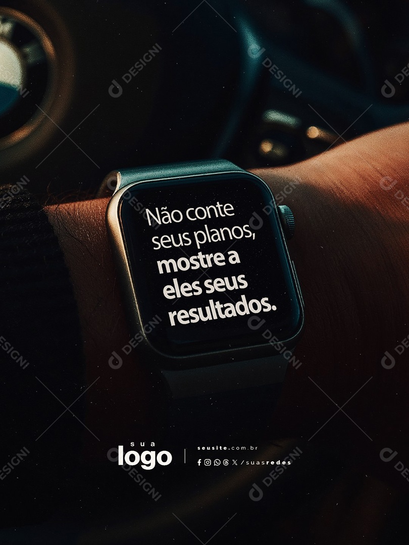 Frase Motivacional Não Conte Seus Planos Social Media PSD Editável