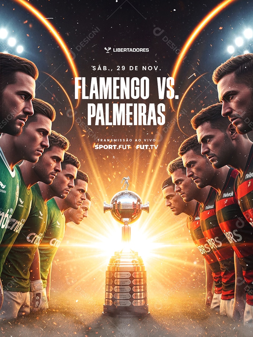 Libertadores Flamengo VS Palmeiras Social Media PSD Editável