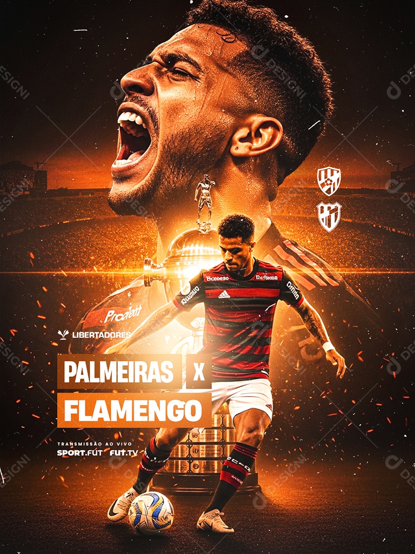 Libertadores Palmeiras VS Flamengo Social Media PSD Editável
