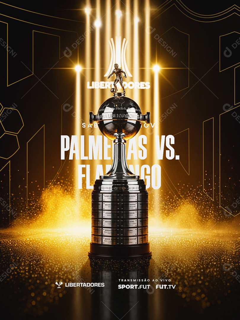 Libertadores Palmeiras VS Flamengo Social Media PSD Editável