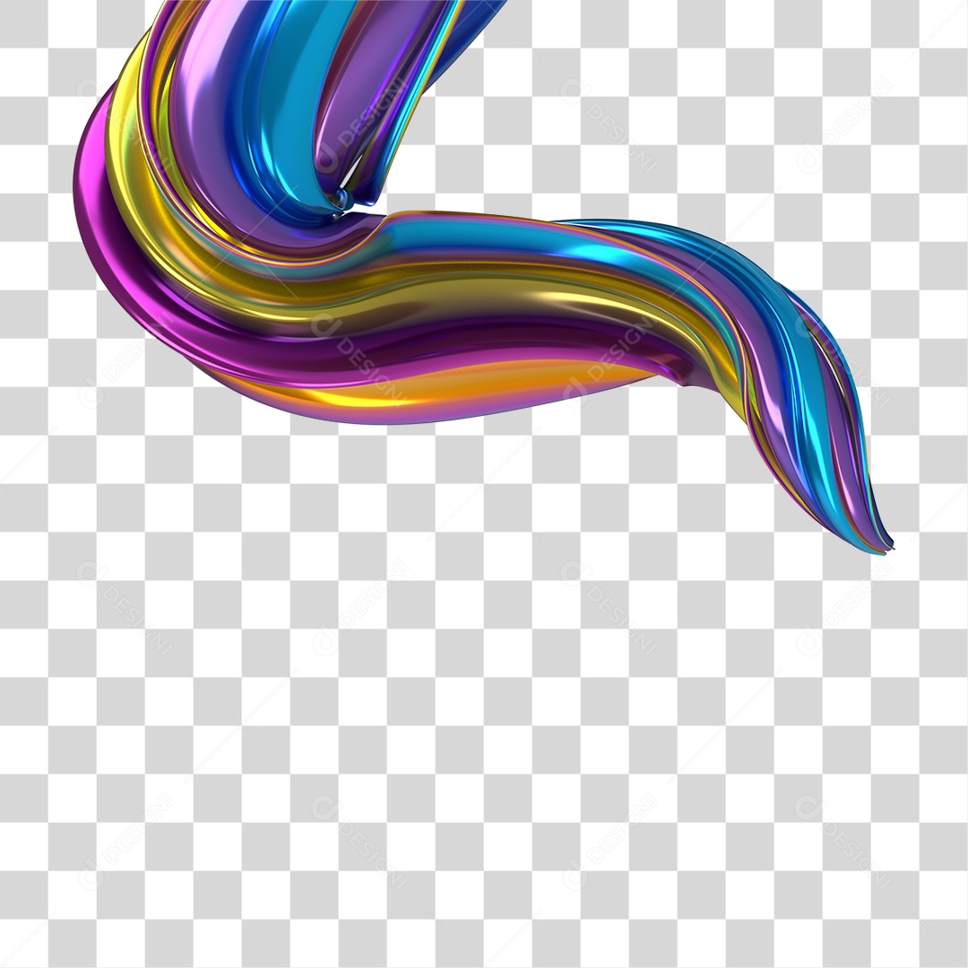 Forma Abstrata e Fluida Cores PNG Transparente