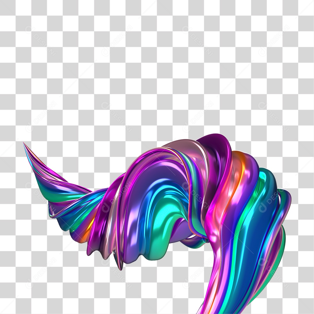 Forma Abstrata e Fluida Cores PNG Transparente