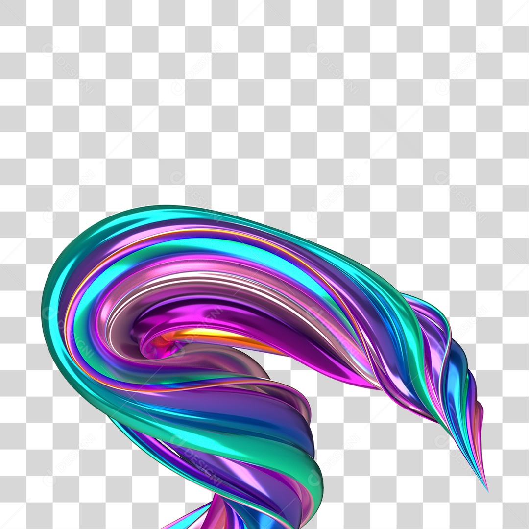 Forma Abstrata e Fluida Cores PNG Transparente