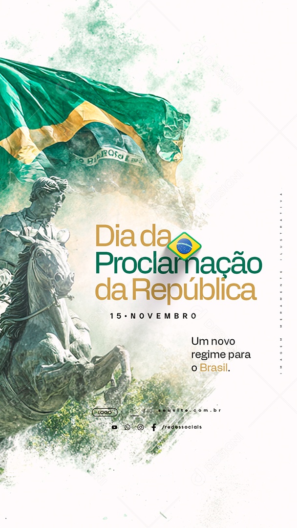 Story Dia da Proclamação da República 15 de Novembro Um Novo Regime Social Media PSD Editável