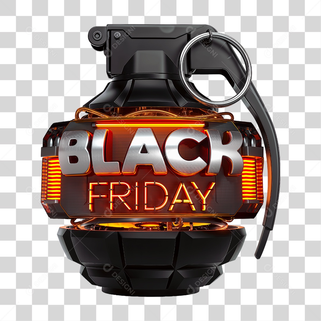 Selo 3D Black Friday PNG Transparente
