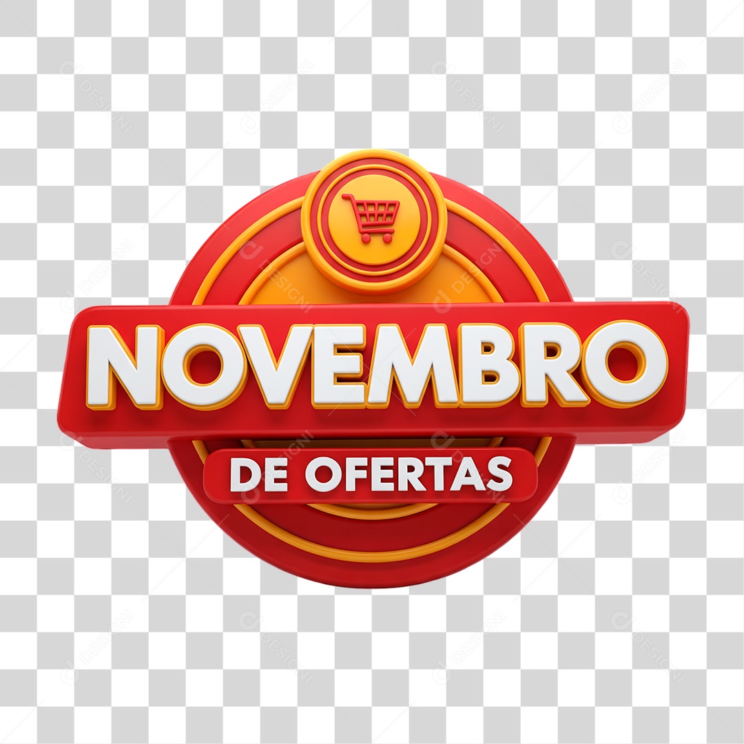 Selo 3D Novembro de Ofertas PNG Transparente