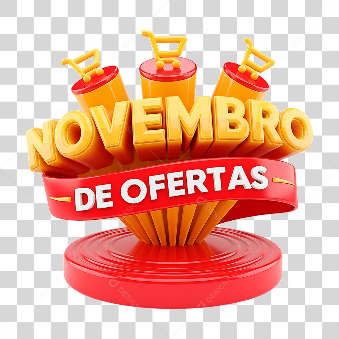 Selo 3D Novembro de Ofertas PNG Transparente