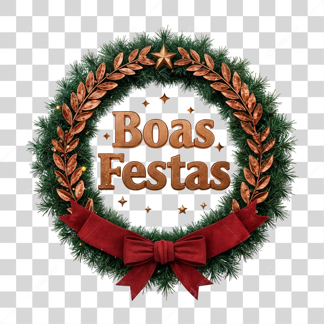 Selo 3D Boas Festas PNG Transparente