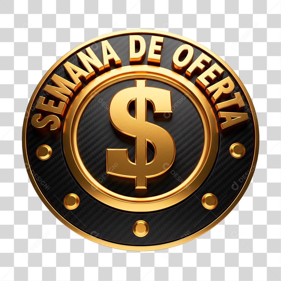 Selo 3D Semana de Oferta PNG Transparente