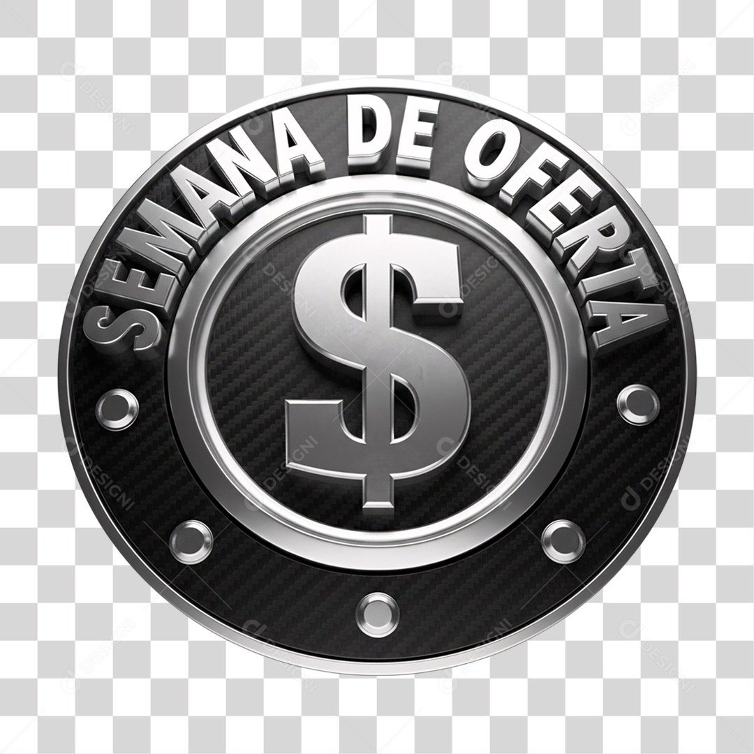 Selo 3D Semana de Oferta PNG Transparente