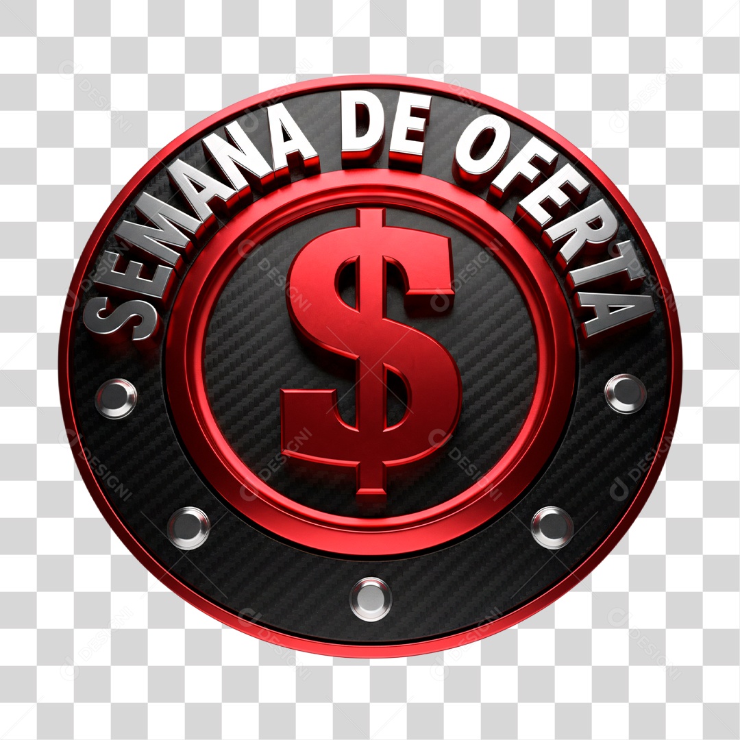 Selo 3D Semana de Oferta PNG Transparente