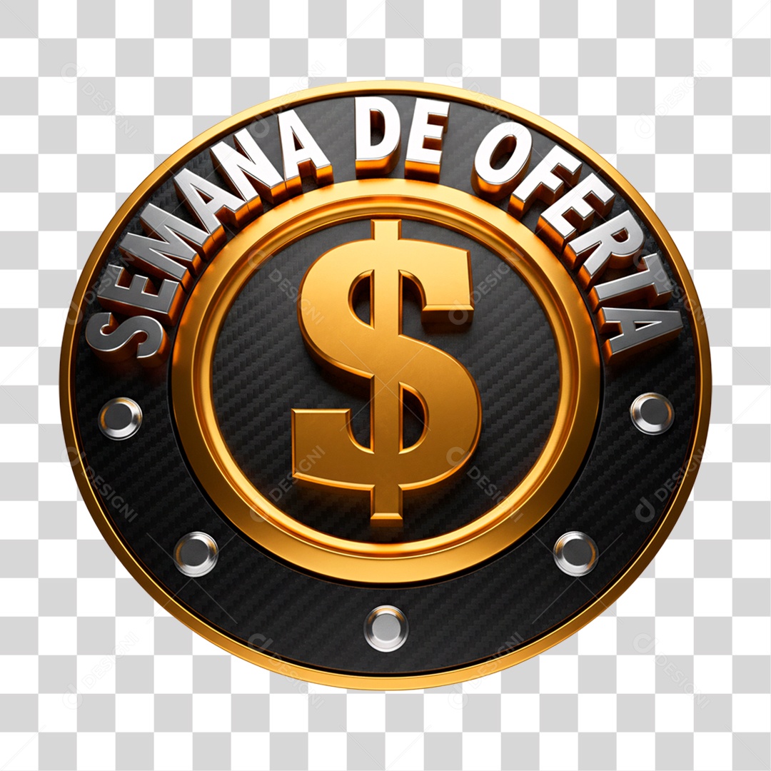 Selo 3D Semana de Oferta PNG Transparente