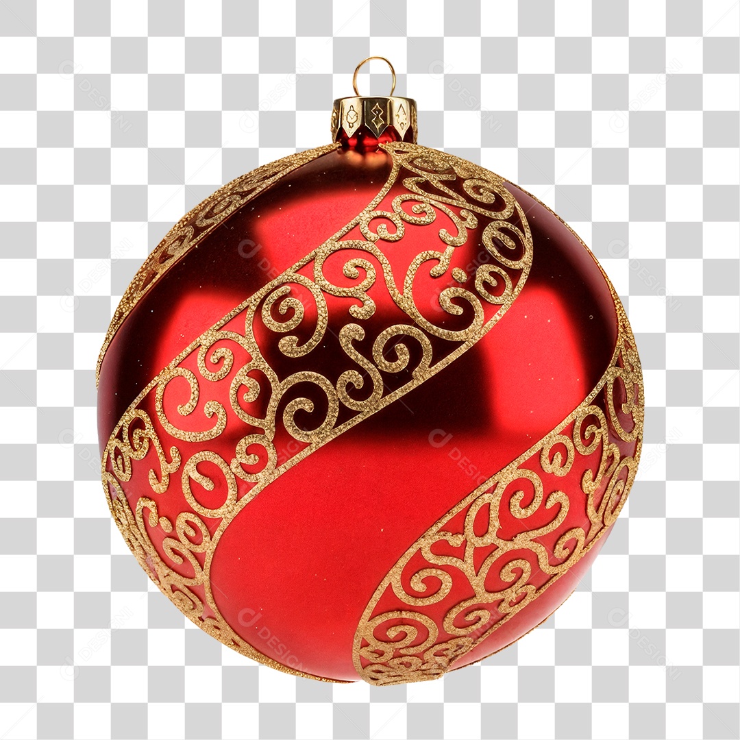 Bola de Natal Vermelho PNG Transparente